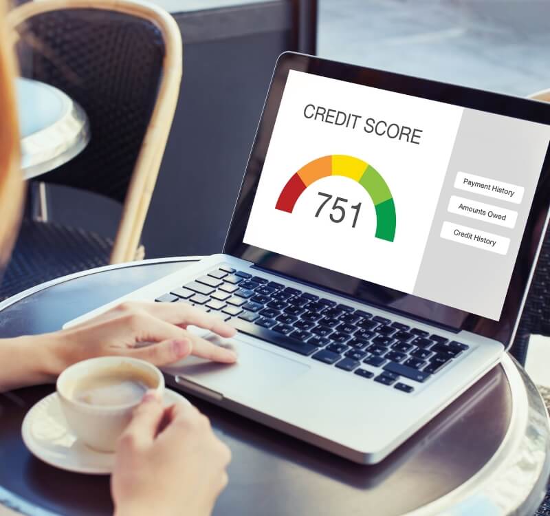 good credit score on laptop screen